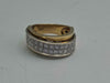 18ct Yellow Gold Ladies Ring with Double Row of CZ Stones – UK Size N – 10.96g