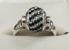 Vintage JAa Lovelinks Black & Clear Crystal Silver Bead & "Switch Click" Ring