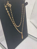 hallmarked 9k gold  16" necklace with 3 amber pieces 3.8 grams . box included