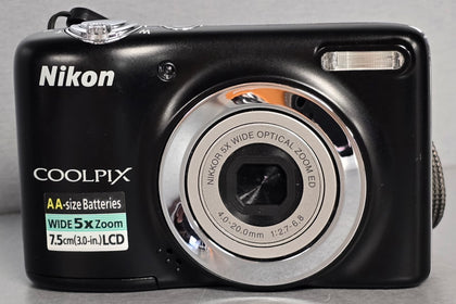 Nikon COOLPIX L25 Compact Digital Camera - Black (10.1MP, 5x Optical Zoom) 3 inch LCD