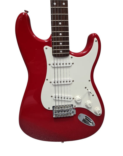 Squier Strat 6-String Electric Guitar By Fender, Red/White (CT99088219)