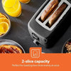 Geepas 2-Slice Black Bread Toaster with 6 Level Browning Control