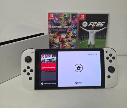 Nintendo Switch OLED - White & 2 Games