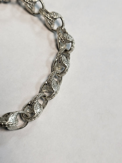 925 Silver Patterned Tulip Bracelet - 8