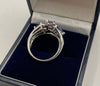 9ct White Gold Ring purple & pink stones size - K