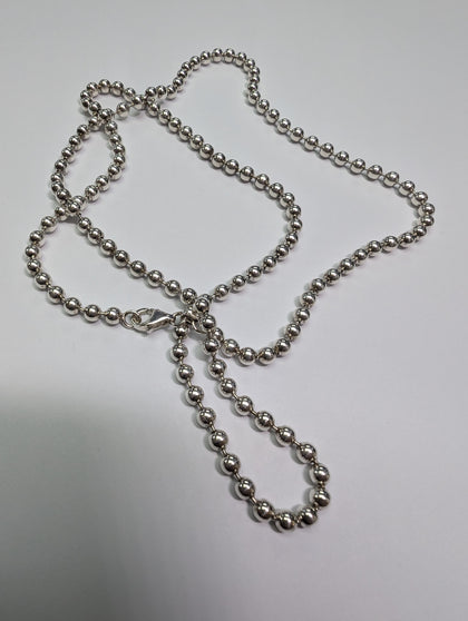 silver beaded necklace