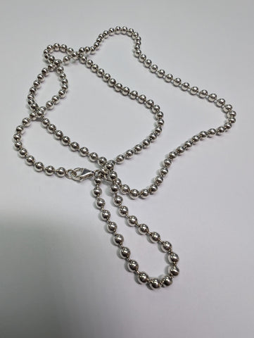 silver beaded necklace