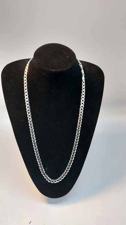 925 Sterling Silver Curb Chain Necklace - 28