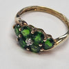 9CT GOLD GREEN STONE RING SIZE N 2.20G PRESTON STORE