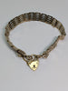9CT GOLD 5 BAR GATE BRACELET  WITH SAFETY CHAIN