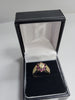 9K Gold Flower Ring & Diamond Ring, Hallmarked (3.20g) Size: N