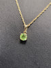 9ct Yellow Gold 18" Chain with Green Stone Pendant - 1.34g