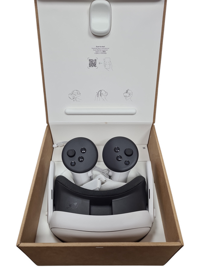 Meta Quest 3 Virtual Reality Headset, 512GB, Boxed With Controllers And Head Strap, White