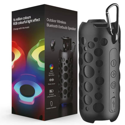 Outdoor Wireless Speaker With Earbuds - Black