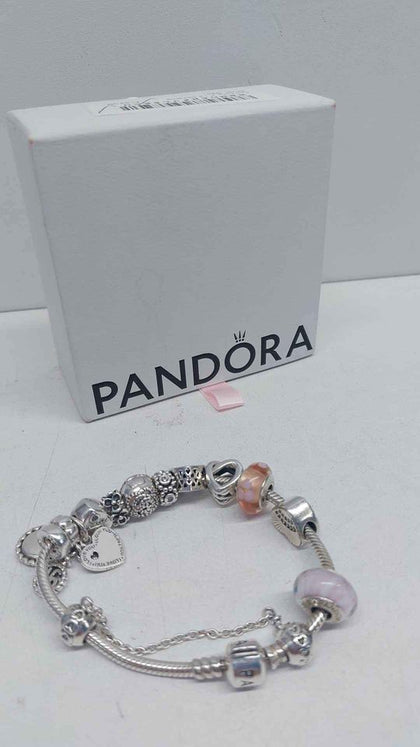 Pandora (ALE 925) Sterling Silver Bracelet With 13 Charms & Safety - 8