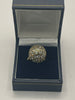 9ct Gold Round Ring With Clear Stones - L