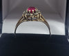 9ct Yellow Gold Ring With Clear And Pink Stones - 1.8G - Size P. Hallmarked