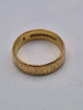 22ct Yellow Gold Textured Wedding Band Ring - Size L - 3.80 Grams
