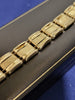 14ct Yellow Gold Textured Rectangular Link Bracelet - 8" - 15.41g