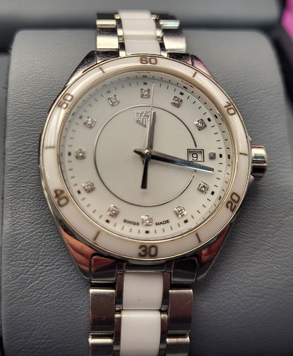 Ladies F1 White ceramic Diamond dial Tag Heuer Watch 32mm - WBJ141AD.BA0974