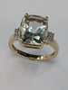 9ct gold diamond ring with large CZ stone size L