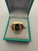 9CT Gold Hematite Ring Size Q Grams 6.44