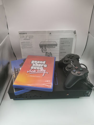 Playstation 2 Console, Black, Unboxed with Controller and GTA Bundle