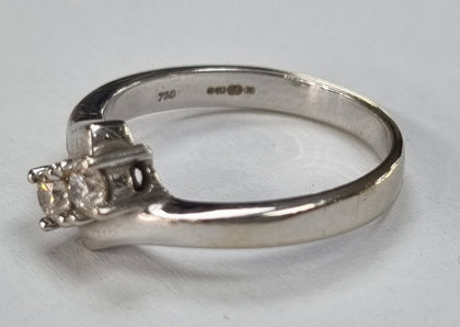 18ct White Gold Diamond Ring Size M1/2 0.25ct