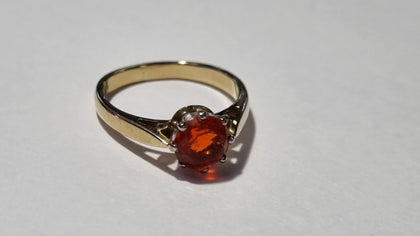 18ct Yellow Gold Hessonite Garnet Ring Size M