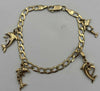 9ct 375 yellow gold curb style 6.7G DOLPHIN BRACELET 6'', Hallmarked