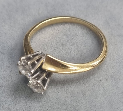 18ct Gold Diamond Ring (approx 0.40ct) Size L 1/2