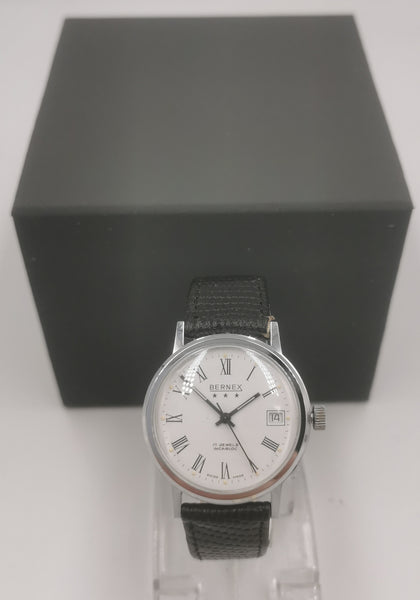 Bernex Incabloc 1960s Men's Manual Quartz Watch - Leather Strap - Boxed