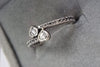 Pandora 2 Sparkling Hearts Ring Size 50