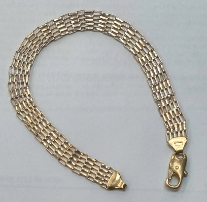 9ct Gold Gate Style Bracelet 7.5
