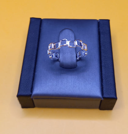 Silver Square Ring Size-N