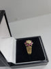 9K Gold Flower Ring & Diamond Ring, Hallmarked (3.20g) Size: N