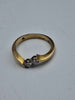 18ct Yellow Gold Ladies Two CZ Stone Ring - 2.88 Grams - Size M