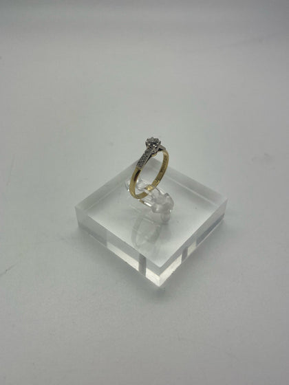 Gold Diamond Ring - 18ct - 2.1g - Size 'O'