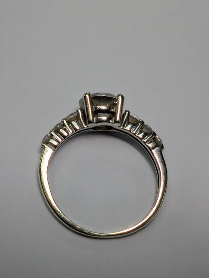 9CT White Gold cz Ring  - Size N