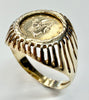9ct yellow gold ring with coin size N 1/2