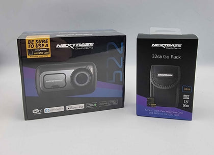 NEXTBASE 522GW Dash Cam Bundle - Includes: In-Car Dash Cam + 32GB Micro SD Card + Protective Case