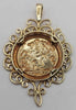 9ct yellow gold St George foil coin pendant 3.5g Boxed hallmarked