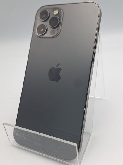 Apple iPhone 12 Pro 128GB black smartphone unlocked unboxed 82% batt...small chip on front screen.