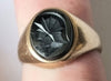 9CT gold onyx ring "K"