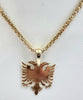 14ct Gold Box chain with Albanian Eagle 22"