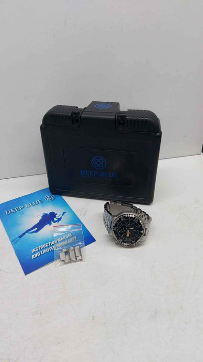 Deep Blue Precision 1000M Divers Quartz Chronograph Watch - Steel Bracelet - Boxed With Links.