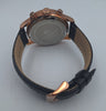 **BRAND NEW** Accurist 7353 men's rose gold/black chronograph watch with genuine black leather strap BOXED