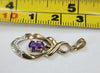 9ct Gold Pendant with Purple Stone