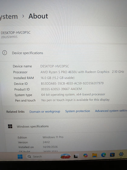Lenovo Think Pad Laptop And RYZEN 5 Pro 16gb Win 11
