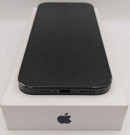 Apple iPhone 15 128GB black unlocked & Boxed ( heavily marked around sides and screen. 87% battery health )
